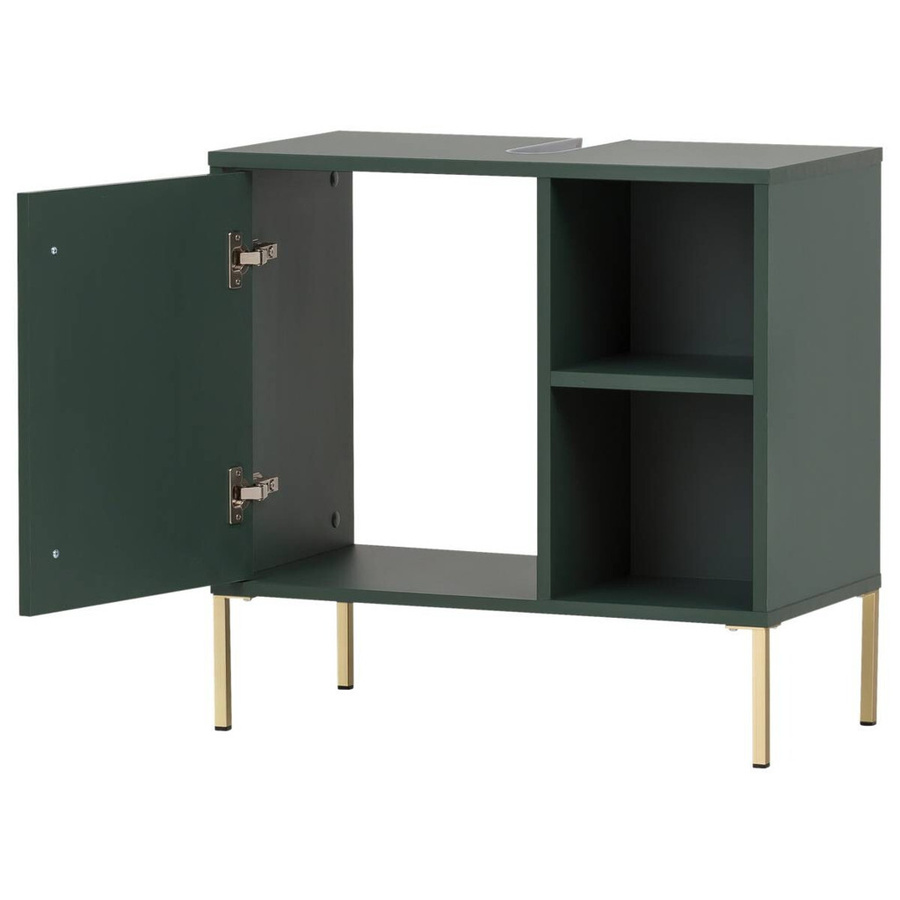 Waschbeckenunterschrank Kent von SCHILDMEYER in Grün mit Soft-Close-Türen und internen Regalen, B/H/T: 65,3 x 63,3 x 33,1 cm - Bild 6