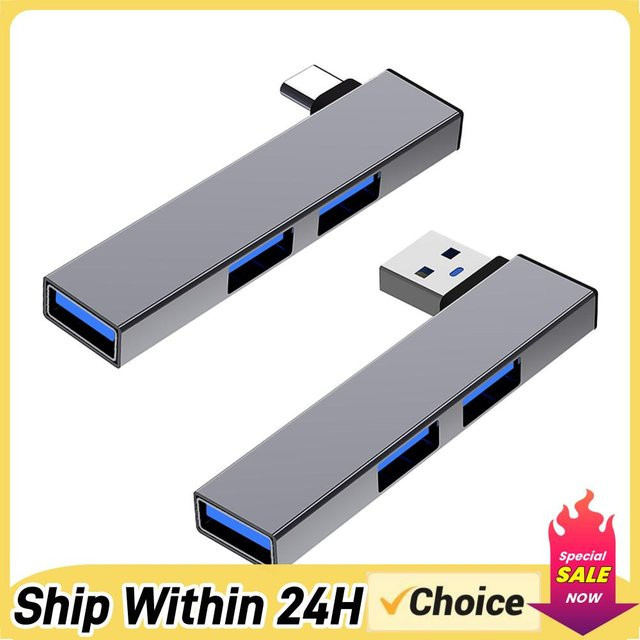 APWIKOGER 3-in-1 USB-C-Dockingstation mit 5,0 Gbit/s USB 3.0 und Type-C 3.0 zu 3 USB-Ports, USB-Hub in Silber für PC, Computer und Laptop - Bild 1
