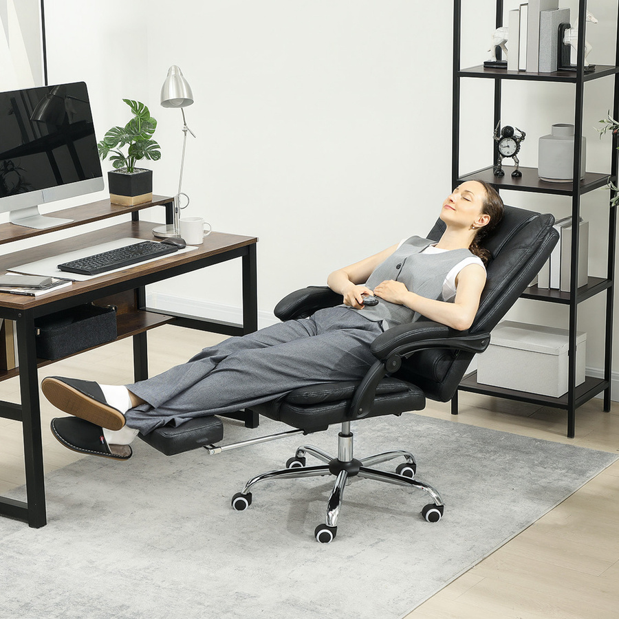 Vinsetto Ergonomischer Chefsessel mit Vibrationsmassage und Lendenwärmer, Schwarz - Bild 2