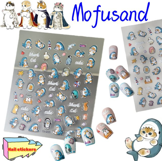 Mofusand Nagelkunst-Aufkleber, 3D Nageldekoration, Damen - Bild 1