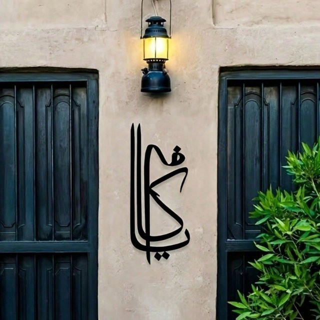 AlKafi Islamische Wandkunst aus Metall mit arabischer Kalligraphie in Schwarz - Bild 1