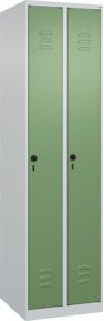 C+P Spind Classic PLUS Spind mit 2 Abteilen, Stahl, Grau/Grün, H x B x T: 185 x 50 x 50 cm - Bild 1