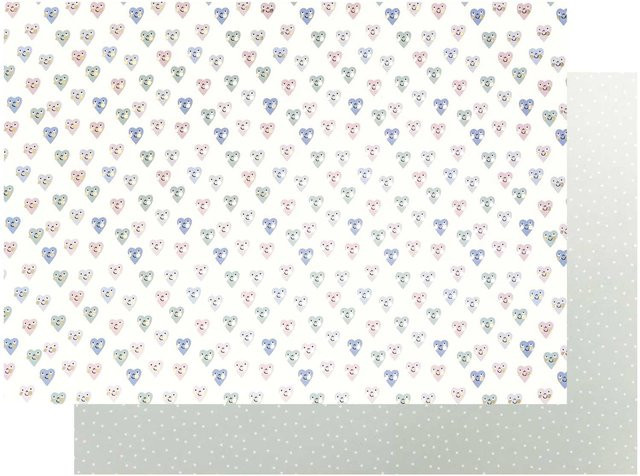 Rico Design Paper Poetry Motivkarton Baby Herzen in Rosa, Hellblau, Puder und Grau, B: 50 cm, H: 70 cm - Bild 1