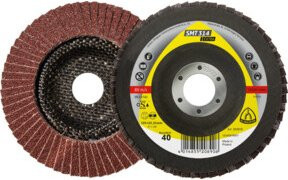 Klingspor SMT 314 Schleifmopteller für Winkelschleifer, Korn 80, gewölbt, Durchmesser: 180 mm, Bohrung: 22,23 mm, Farbe: Braun - Bild 1