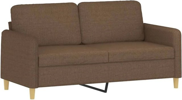 vidaXL 2-Sitzer-Sofa Braun mit Stoffbezug und Metallrahmen - Bild 1