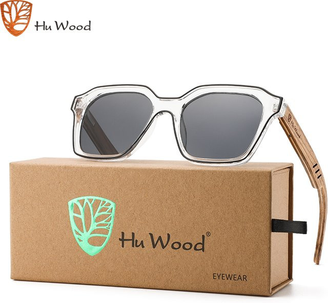 HU WOOD GR8061 Sonnenbrille, Vollrand, polarisiert, Unisex, blau, transparent - Bild 1