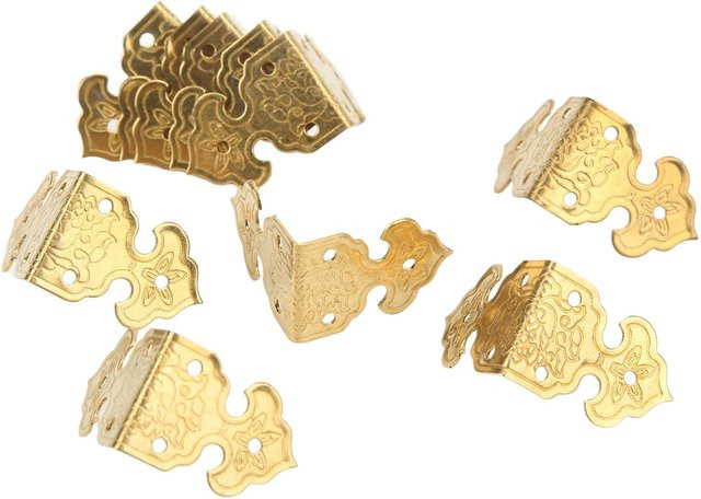 10 Stück Eckenschutz aus Messing im Retro-Stil von Meterk in Beige und Gold - Bild 1