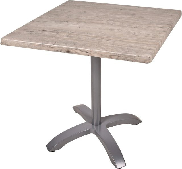 DELUKE Bistrotisch KATJA quadratisch in Hellbraun für Outdoor und Indoor, B/T/H: 80 x 80 x 66 cm - Bild 1