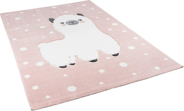Pergamon Kinder Teppich Maui Kids Alpaka in Rosa und Multicolour, B: 160 cm, L: 230 cm - Bild 1