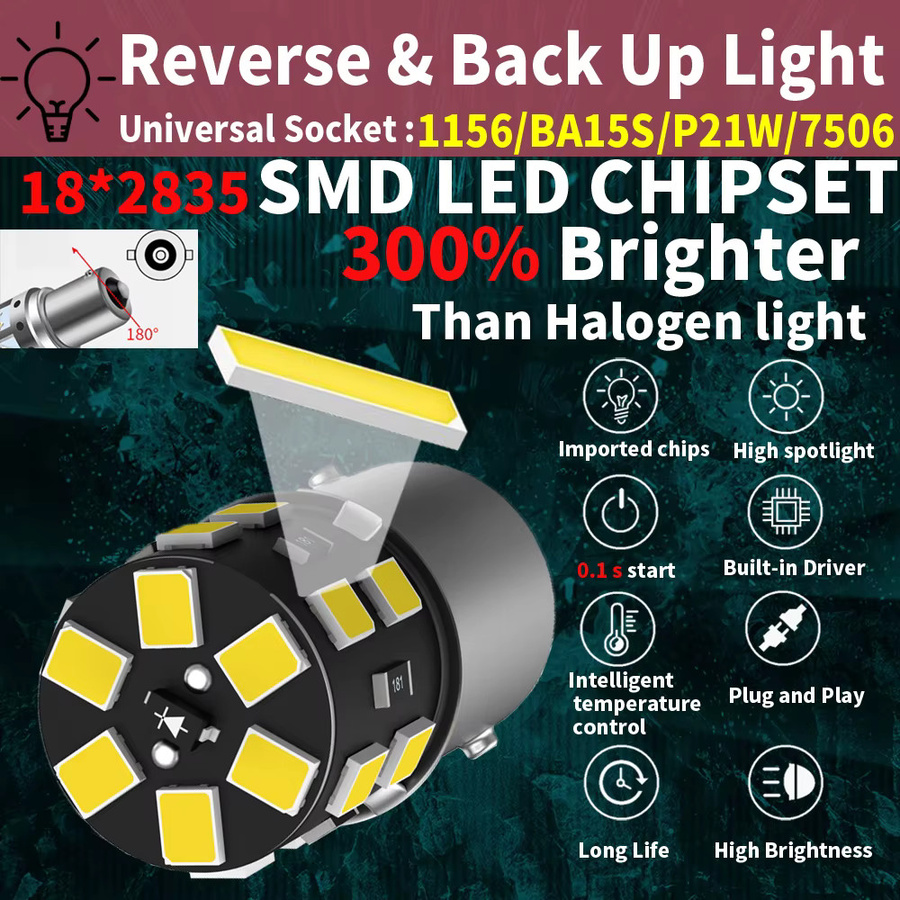 Neallor 2er Set P21W LED Rückfahrlicht mit Canbus für Seat Ibiza, Leon, Arona, Altea und Alhambra (Sockel BA15S) - Bild 3