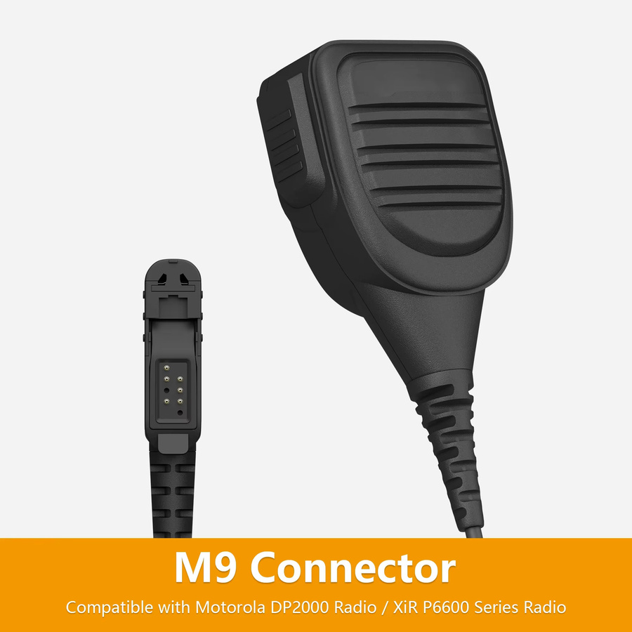 Motorola Walkie Talkie Mikrofon mit Lautsprecher M9 Anschluss und Big PTT in Schwarz kompatibel mit XiR P6600 DP2000 P6608 DP2400 Radio Zubehör - Bild 4