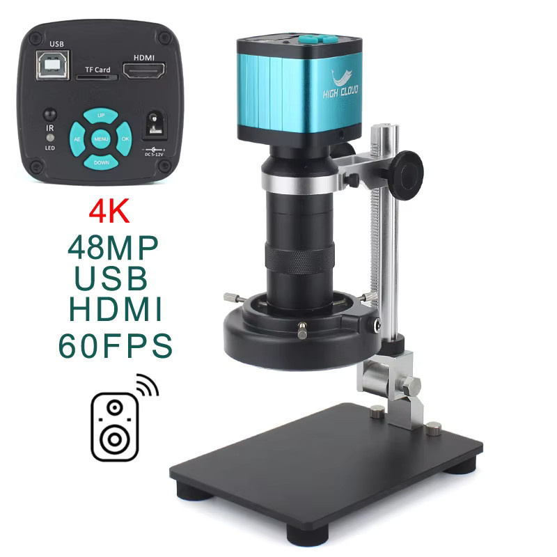 HIGH CLOUD Digitale Video-Monokular-Mikroskopkamera mit 48MP, 4K und 1080P, 130-facher Zoom, C-Mount-Objektiv sowie HDMI und USB für Handy-PCB-Löt- und Reparaturarbeiten - Bild 4