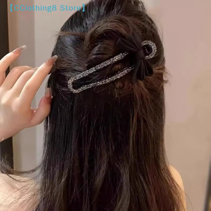 AliS8 Haarnadel mit schwarzer Schleife und Strass, Mädchen - Bild 3