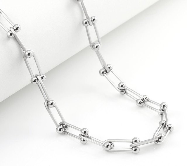Wucifang Jewelry Halskette, U-förmiges Armband Hufeisen Schnalle, Weiß, Damen - Bild 1