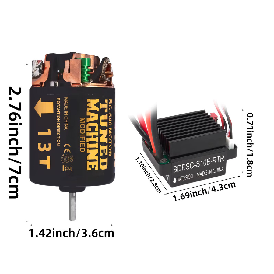 RCXAZ Wasserdichtes Bürstenmotor-Kit, 540 Bürstenmotor, 320A Bürsten-ESC - Bild 3