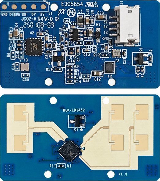 Hi-Link HLK-LD2452 LD2453 LD2450 24GHz 1T2R Radar-Modul zur hochpräzisen Erkennung von menschlicher Anwesenheit in Blau - Bild 1