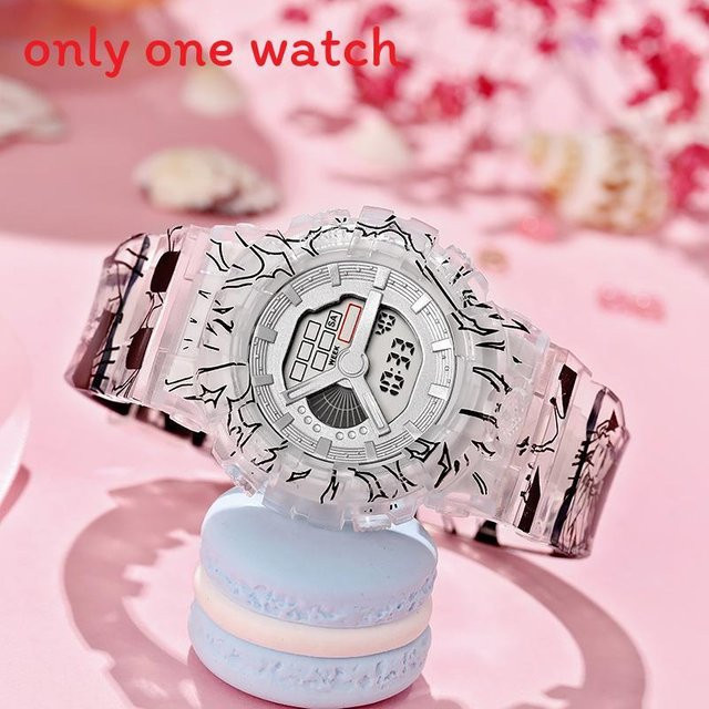 DewBloom Armbanduhr, Digitaluhr, Kunststoff, Grau, Kinder - Bild 1
