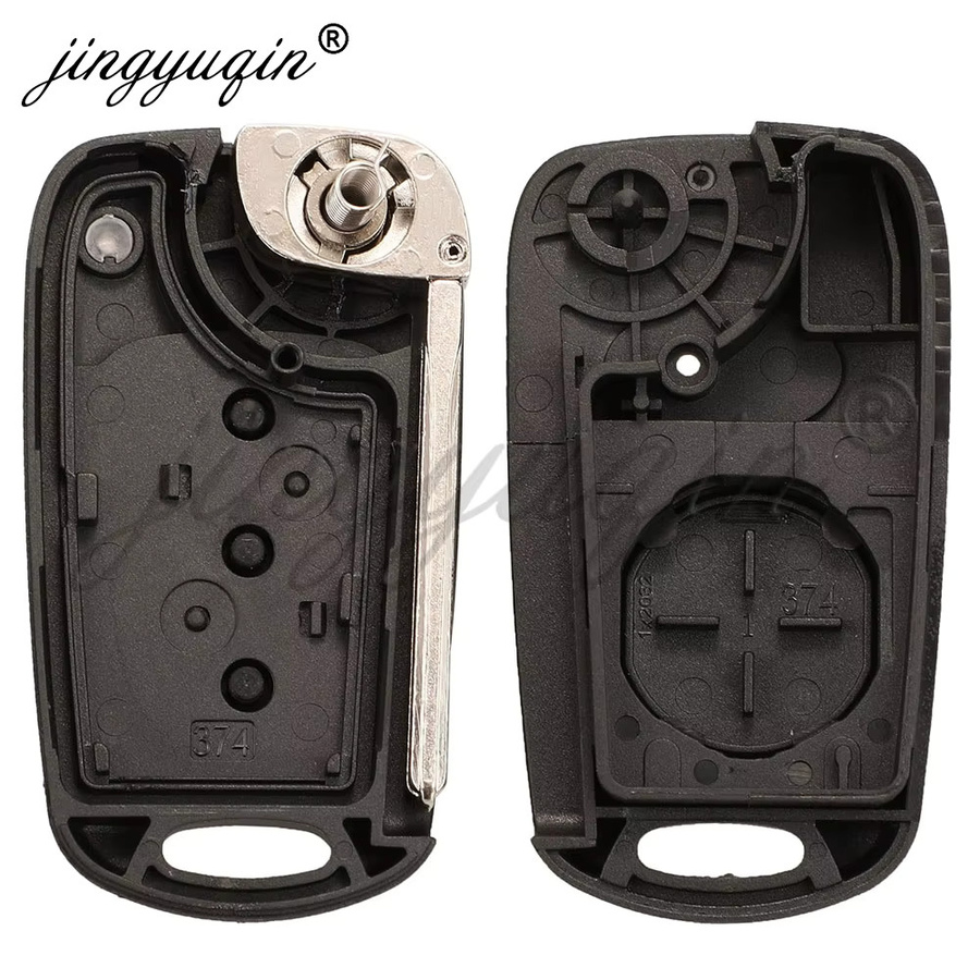 Jingyuqin Flip Autoschlüssel Shell Gehäuse in Schwarz für Kia Hyundai Picanto Morgen Sportage Accent Elantra Verna Solaris - Bild 6