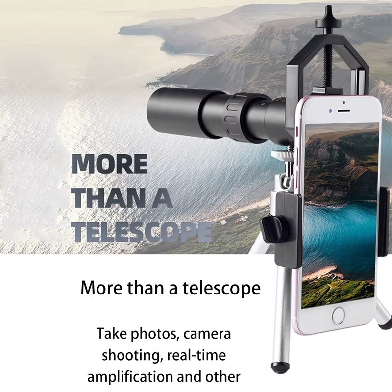 Professionelles Monokular mit 10-300x40 Zoom und HD 4K Auflösung, BAK4-Prismen für Jagd und Camping, Schwarz - Bild 4