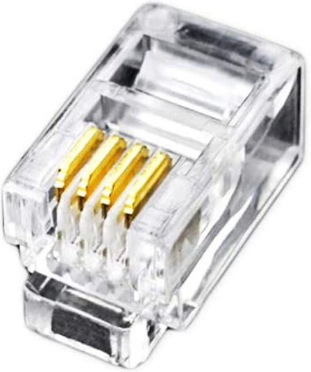 OULLX RJ9 Telefonhörer-Anschluss 4P4C 4-adriger Audio-Stecker mit vergoldetem Kupfer-Chip in Transparent - Bild 1