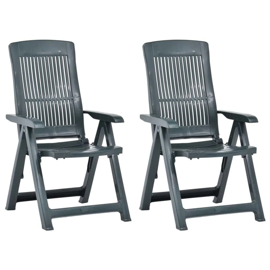 Furnicato Verstellbare Gartenstühle aus Kunststoff in Grün, 2er Set, B/T/H: 45 x 60 x 109 cm - Bild 2