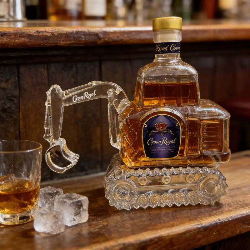 YING YING Bagger-Whisky-Dekanter aus Glas in Transparent, Einzigartiges Barzubehör für Sammler und Whisky-Liebhaber - Bild 2