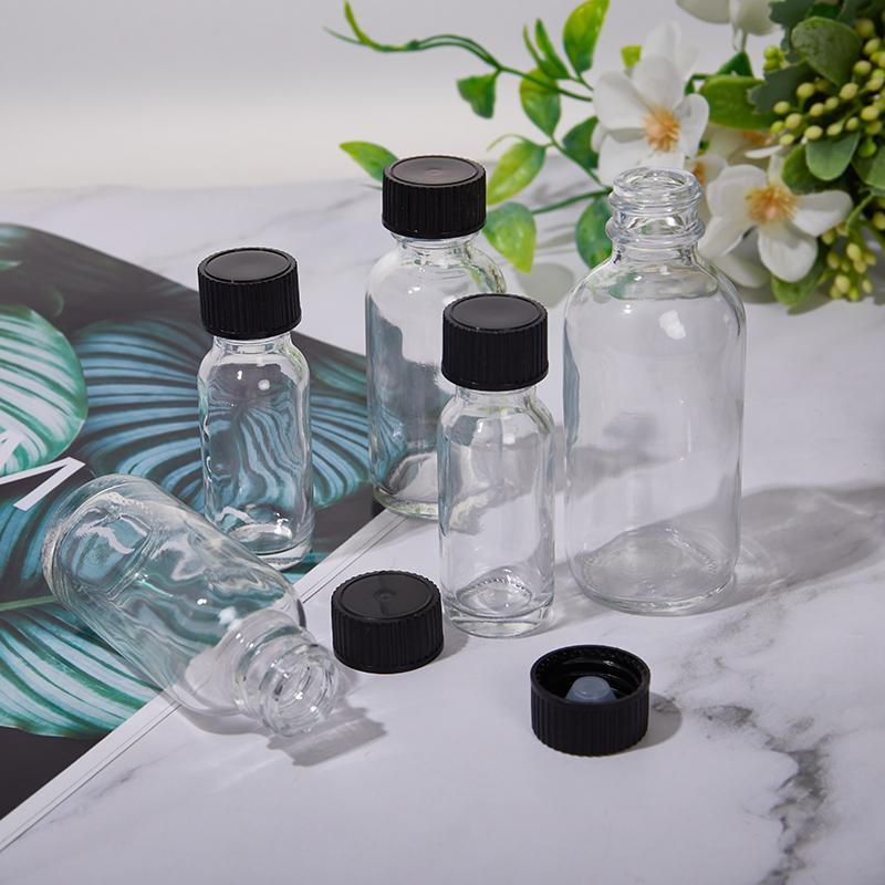 Crouching Tiger Set aus 6 klaren Glasflaschen mit Deckel für Saft, Öle oder Whisky, Volumen: 60 ml pro Flasche - Bild 1