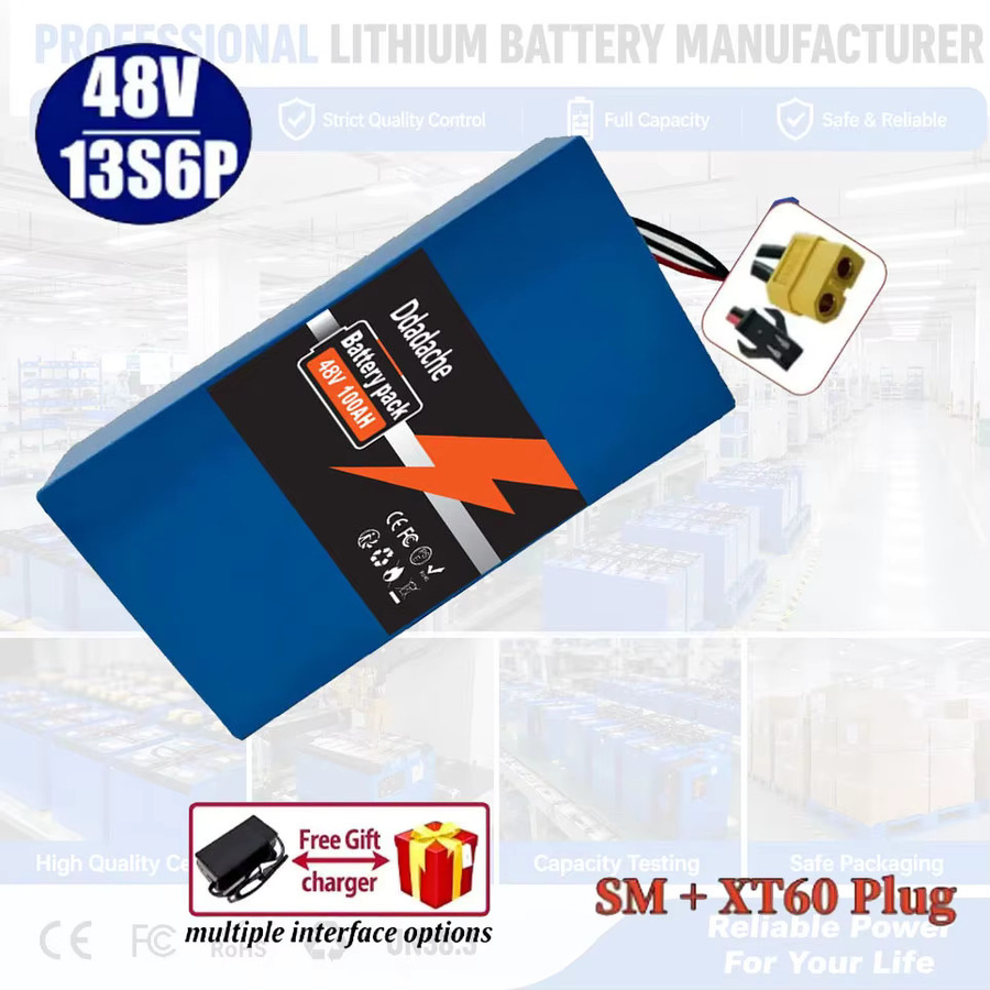 Ddadache Lithium-Akku 48V 100Ah für Citycoco Motorroller, Blau, mit integriertem 50A BMS - Bild 8