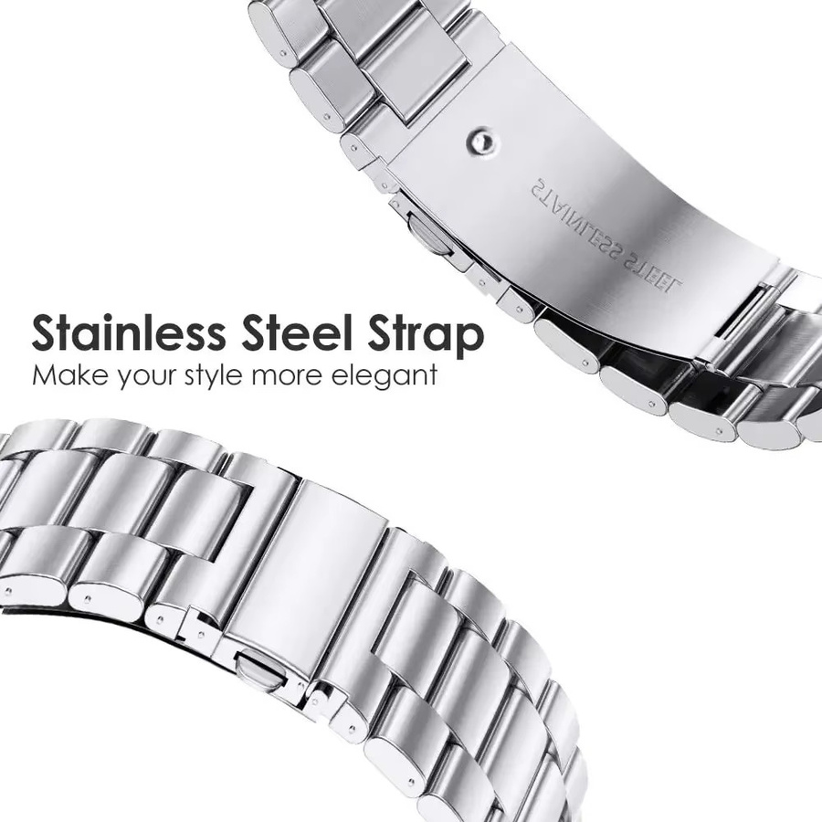 ZHANGU Uhrenarmband Edelstahl, Silber, Unisex - Bild 3