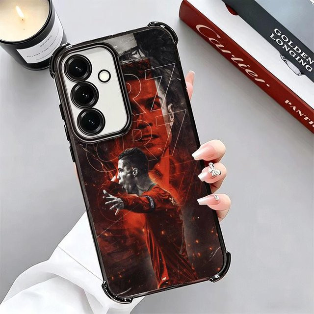 Weiche Handyhülle Fußballstar CR7 Ronaldo für Samsung Galaxy A07, A13, A14, A15, A16, A25, A26, A27, A35, A36, A37, A53, A54, A55, A56, A57 in Rot - Bild 1