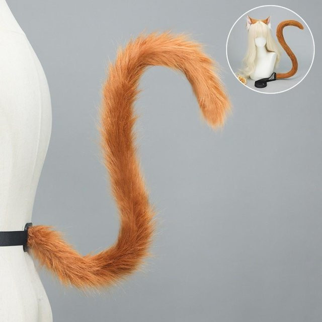 Yu653ang Katzen-Schwanz-Set, Haarband, Braun, Plüsch / Textil - Bild 1