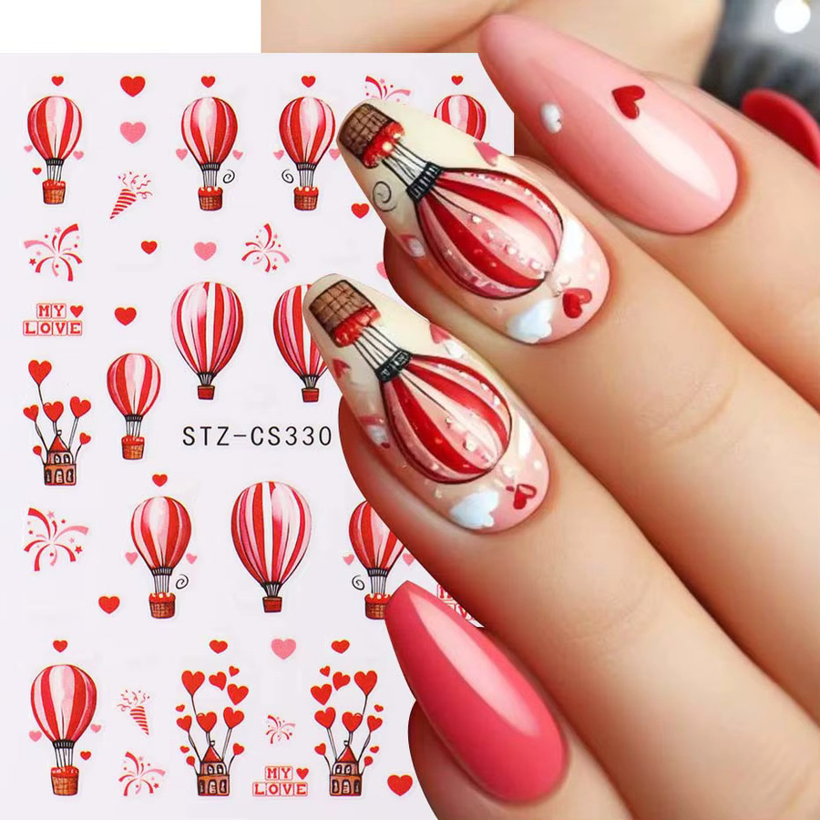 Full Beauty Nail Art Aufkleber, Herz Design, Glänzend, 2 Stück - Bild 2