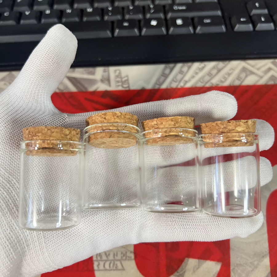 LYGIL Weihnachts-Glasflaschen mit Korken, transparente Mini-Reagenzglasgläser für DIY-Handwerk und Dekoration, 15 ml, B/T/H: 2,6 x 2,6 x 4,0 cm - Bild 2