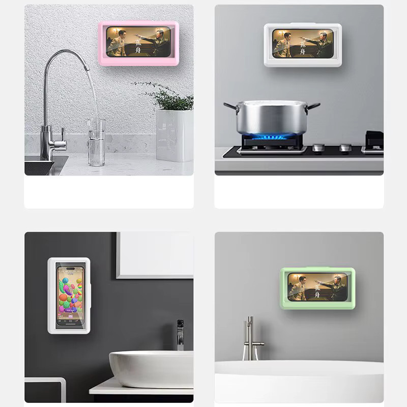 Wasserdichter und beschlagfreier Handy-Ständer für Badezimmer und Dusche in Weiß von Mrgabwte - Bild 3