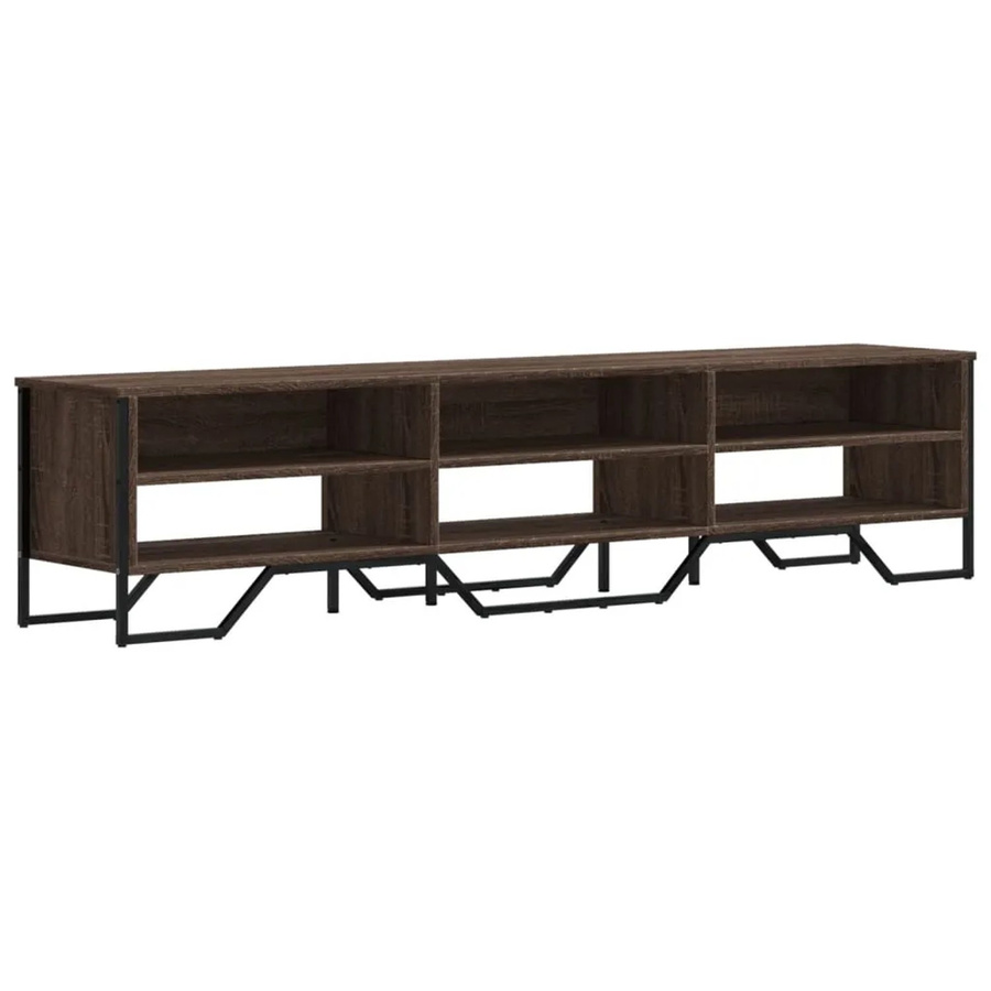 vidaXL TV-Schrank in Eiche Braun aus Holzwerkstoff und Metall im modernen Design, B/T/H: 180 x 34 x 41 cm - Bild 2