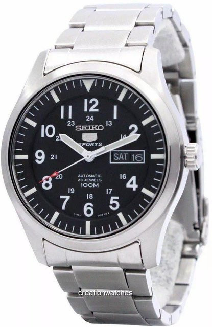 Seiko Armbanduhr Automatik, Edelstahl, Schwarz, Herren - Bild 1