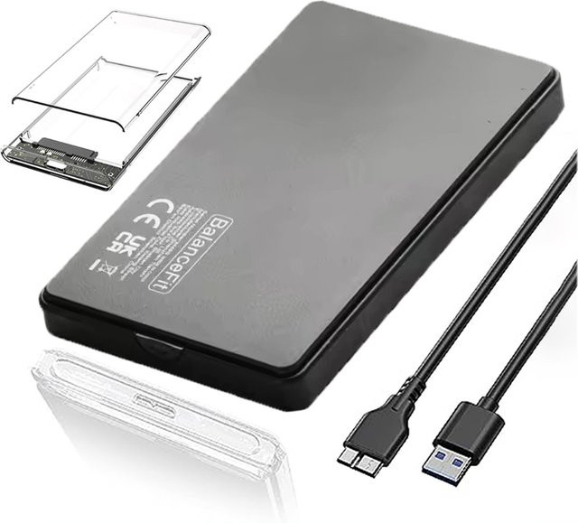 Congdi Externes 2,5-Zoll-Festplattengehäuse mit USB 3.0 und USB-C auf SATA III für SSD und HDD inklusive UASP-Unterstützung - Bild 1