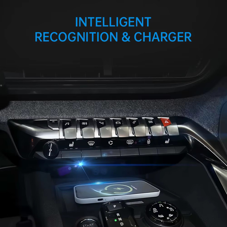 MOCENDO Wireless Auto-Ladegerät für Peugeot 3008 4008 5008 (2016–2021), Handy-Schnellladehalter in Schwarz - Bild 2