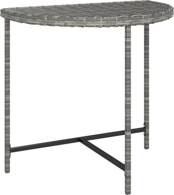 vidaXL Gartentisch aus Poly-Rattan in Grau mit pulverbeschichtetem Stahlgestell, B/T/H: 80 x 50 x 75 cm - Bild 1