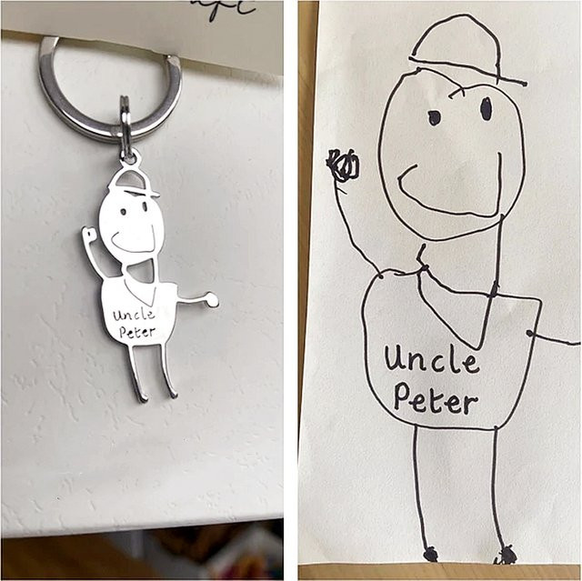 Schlüsselanhänger Edelstahl, Silber, Kinder - Bild 1