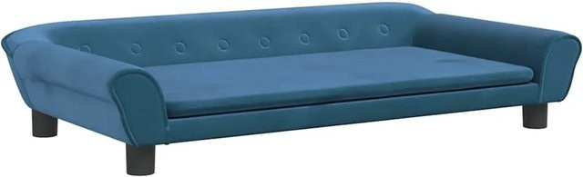 vidaXL Hundebett Sofa aus Samt in Blau, B/T/H: 100 x 50 x 21 cm - Bild 1