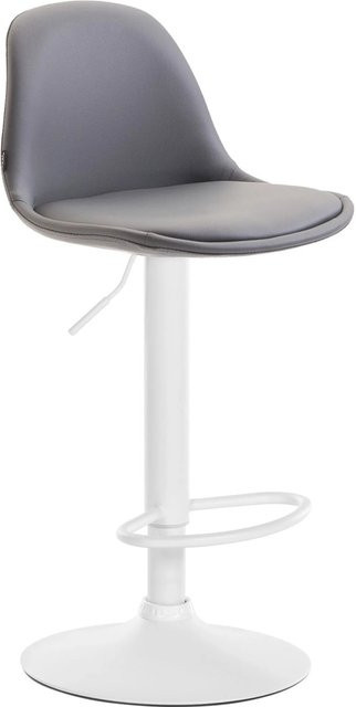 DELUKE Barhocker LUNOR Tresenhocker aus Kunstleder in Grau mit Lehne, B/T/H: 39 x 43 x 82 cm - Bild 1