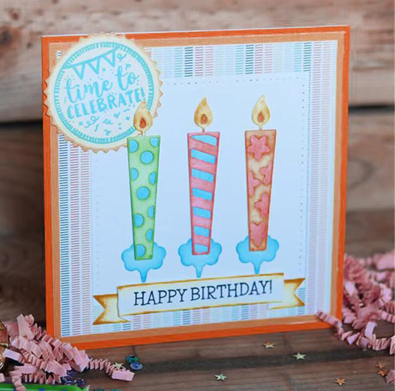 Metall Stanzform Geburtstagskerze für DIY Scrapbooking und Papierkarten zur dekorativen Prägung - Bild 3