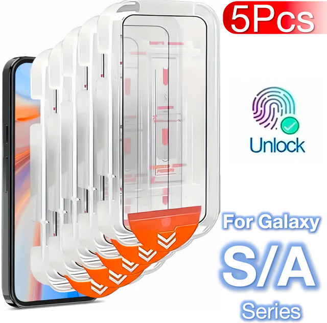 5er Set Miaotiemo Panzerglas Displayschutz für Samsung Galaxy S25 Ultra S24 S23 S22 S21 Plus A55 A56 A36 A25 A15 A35 A26 A16 A06 Z Fold7 Transparent - Bild 1