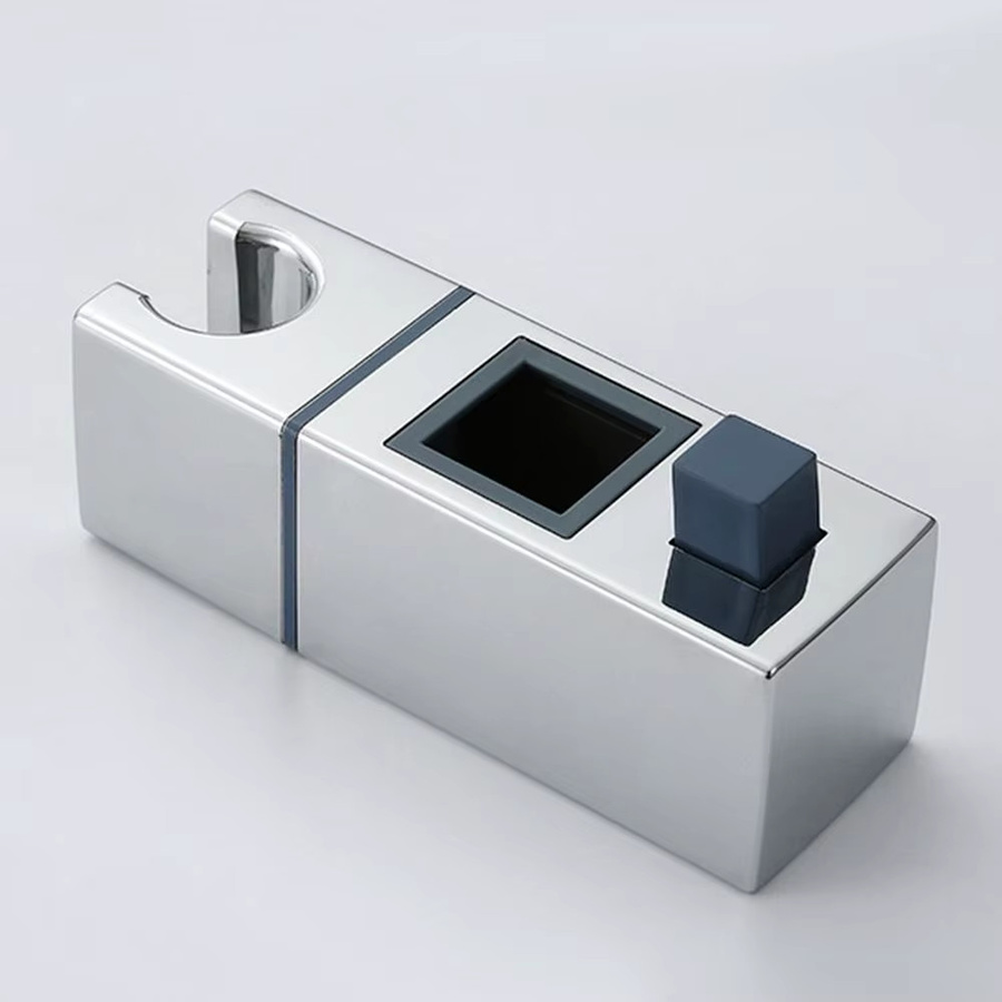 Verstellbarer Duschkopfhalter mit quadratischem Rohr und Sprühgerät in Chrom/Silber für dein Badezimmer - Bild 2