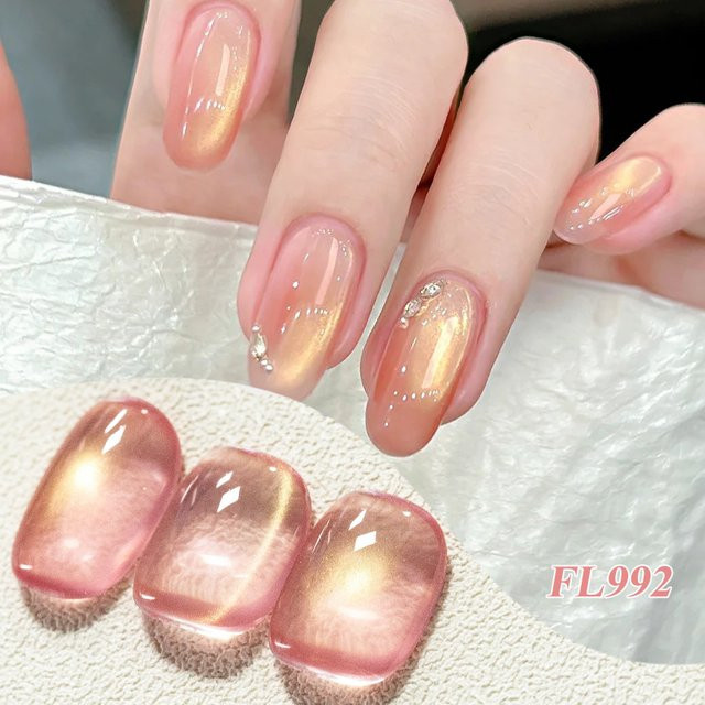 Four Lily Gel-Nagellack, Rosa-Goldener, Schimmernd, 10 ml - Bild 1