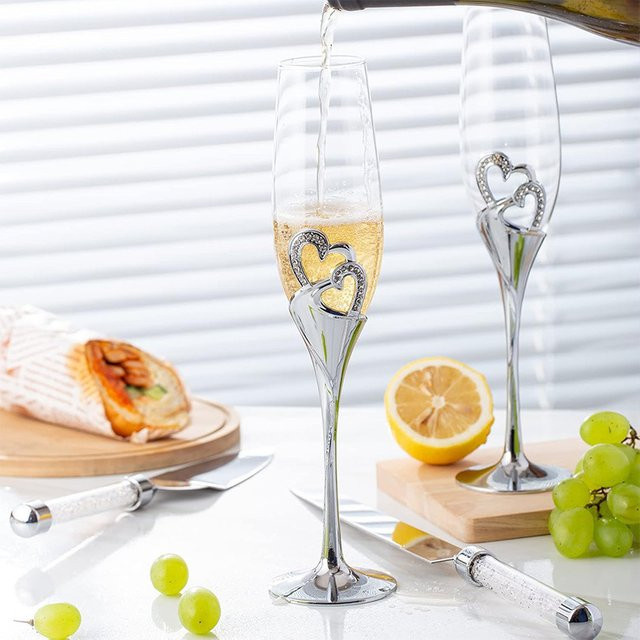 Kristall Blase Weinglas Set aus transparentem Glas für Champagner und Rotwein - Bild 1