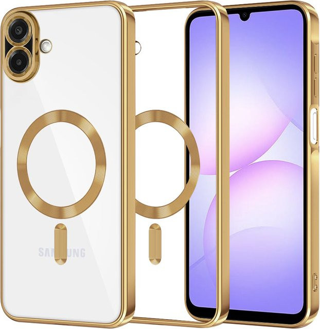 Techsuit Luxury Crystal MagSafe-Hülle für Samsung Galaxy A07 4G A075 in Gold und Transparent - Bild 1