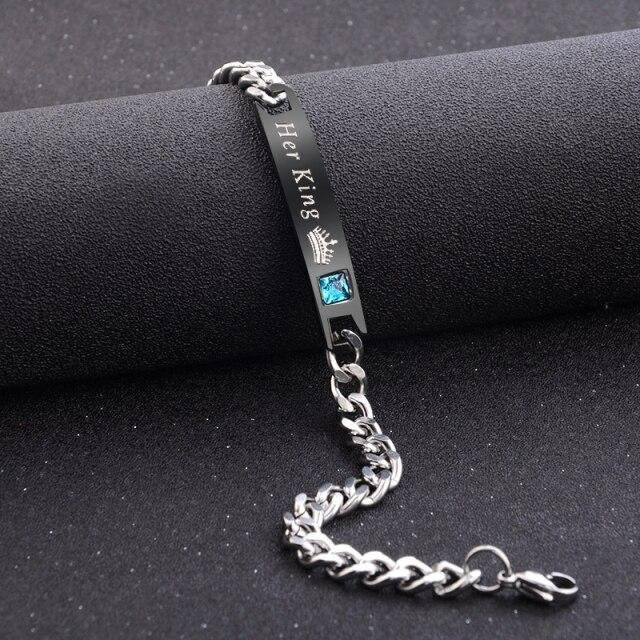 Charm Armband, Edelstahl, Zirkonia, Schwarz, Unisex - Bild 1