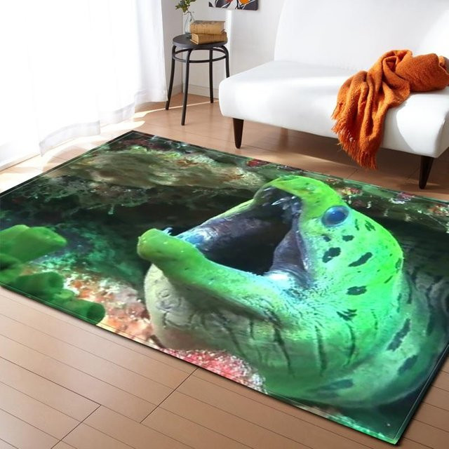 Karpetti 3D Teppich Ozean Korallen und Fische für Kinderzimmer und Wohnzimmer, B/T: 120 x 80 cm, Mehrfarbig - Bild 1